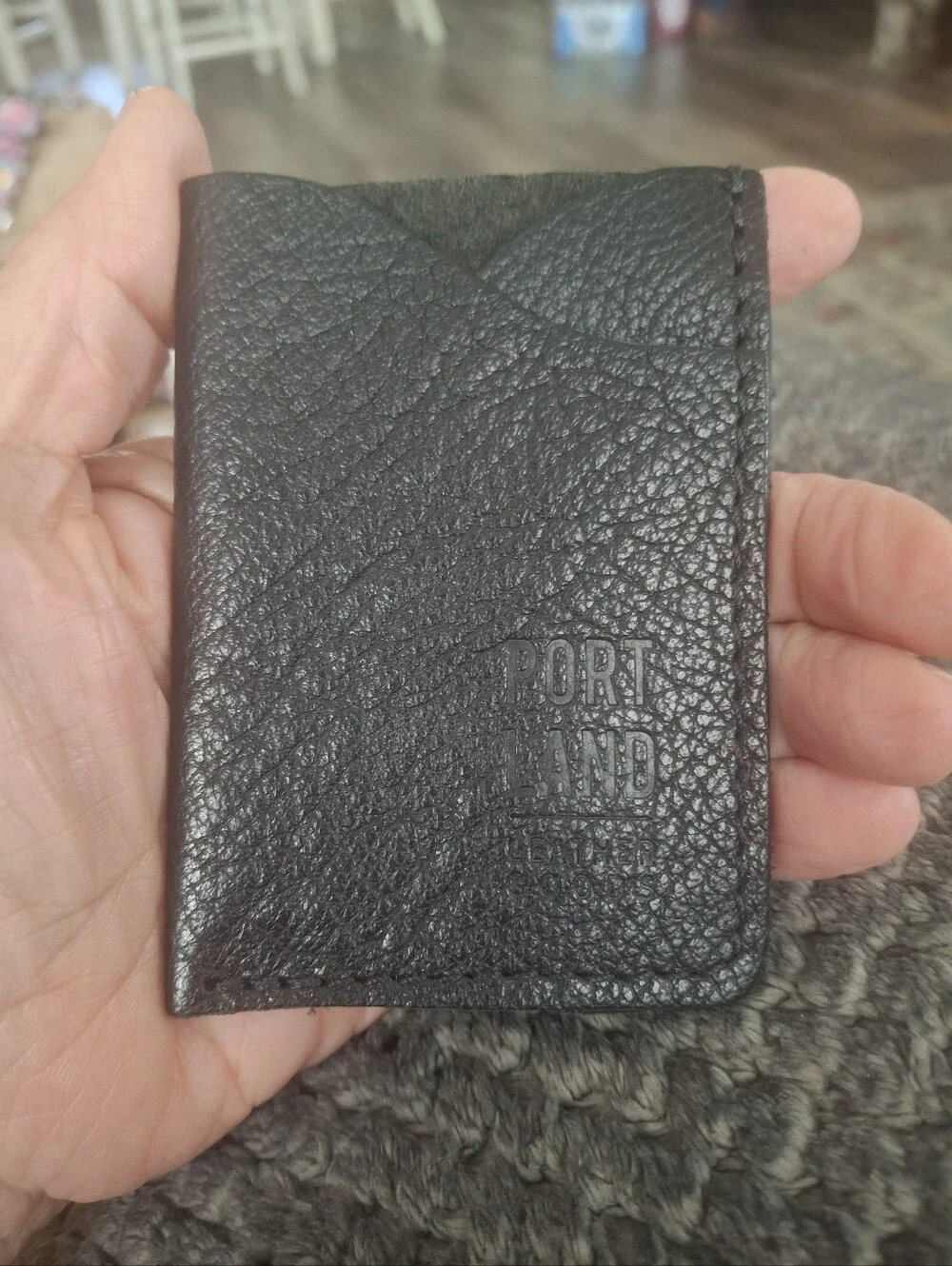 PORTLAND LEATHER Leather Black Men's Card Holder Wallet